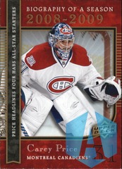 2008-09 Upper Deck Biography of a Season #BS20 Carey Price